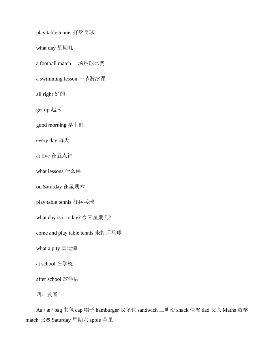 2025年译林版小学四年级英语下册知识点复习总结_第3页