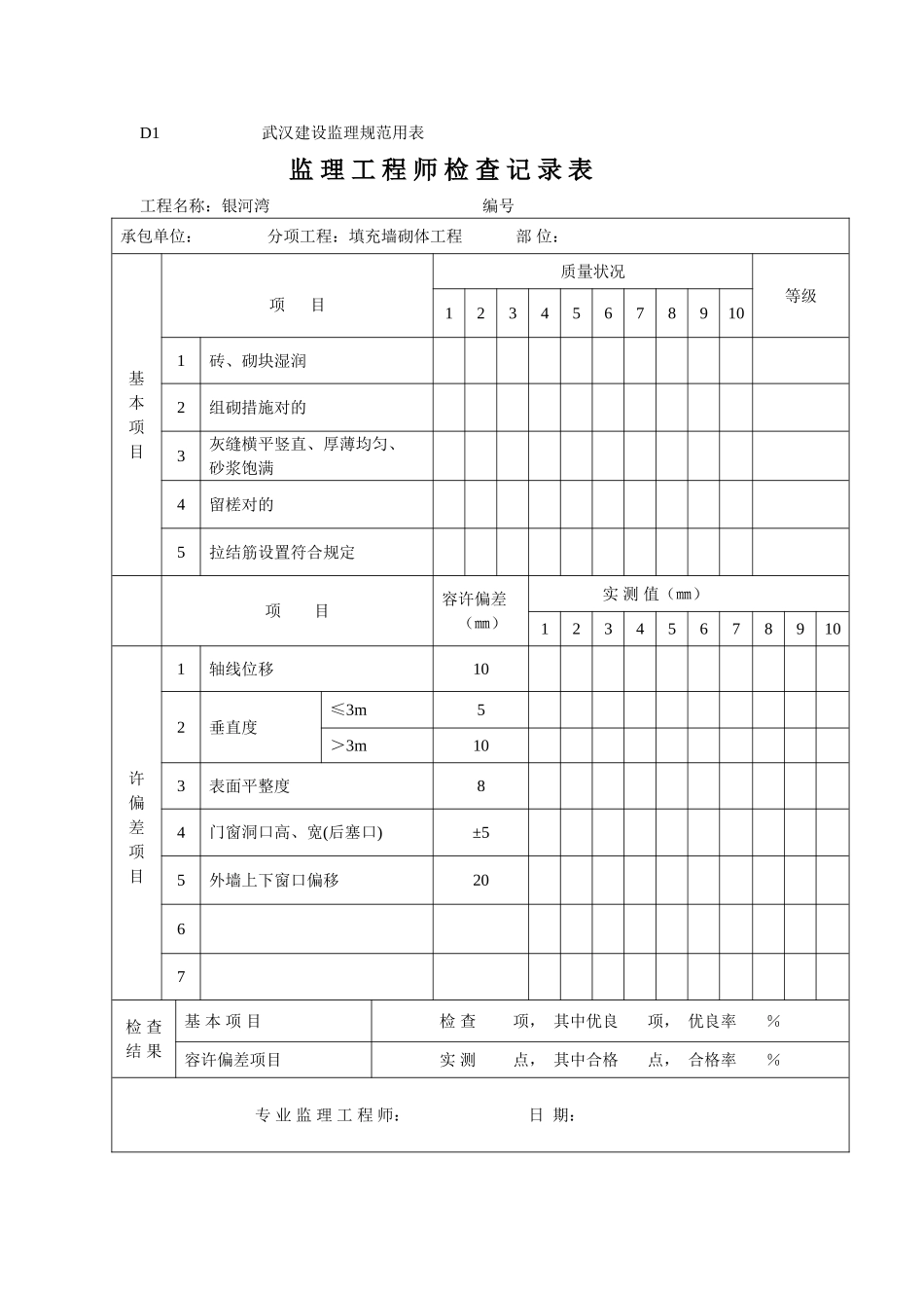 2025年监理工程师检查记录表_第3页