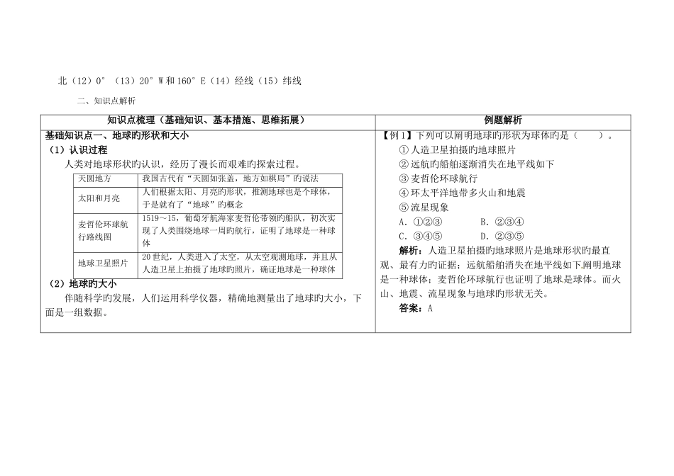 2025年地球和地球仪思维导图及知识点解析_第2页