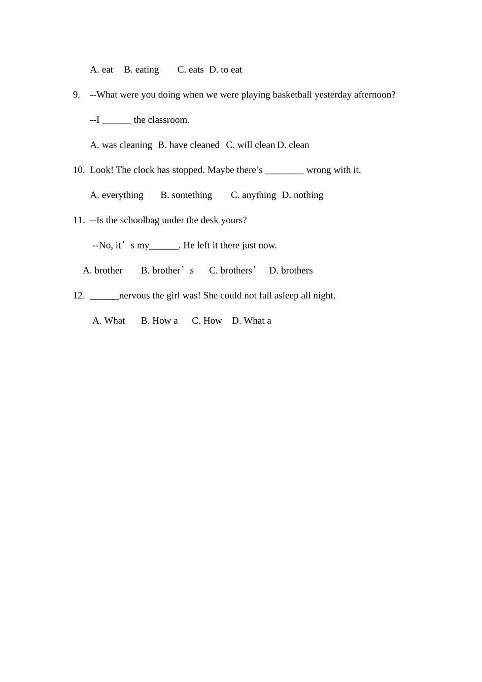 2025年中专学生英语期末考试题库后附答案_第2页