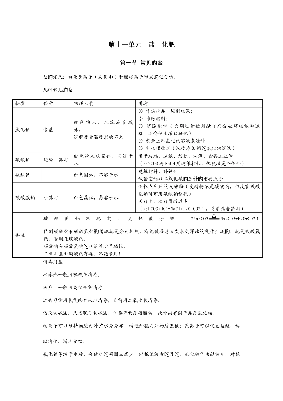 2025年九年级化学第十一章知识点总结_第1页