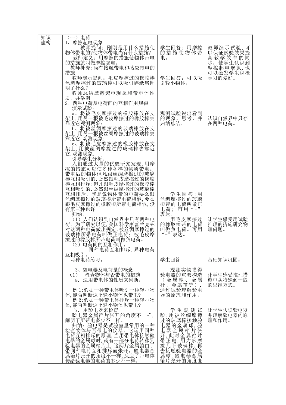 2025年九年级物理全册15.1两种电荷教学设计新版新人教版_第3页