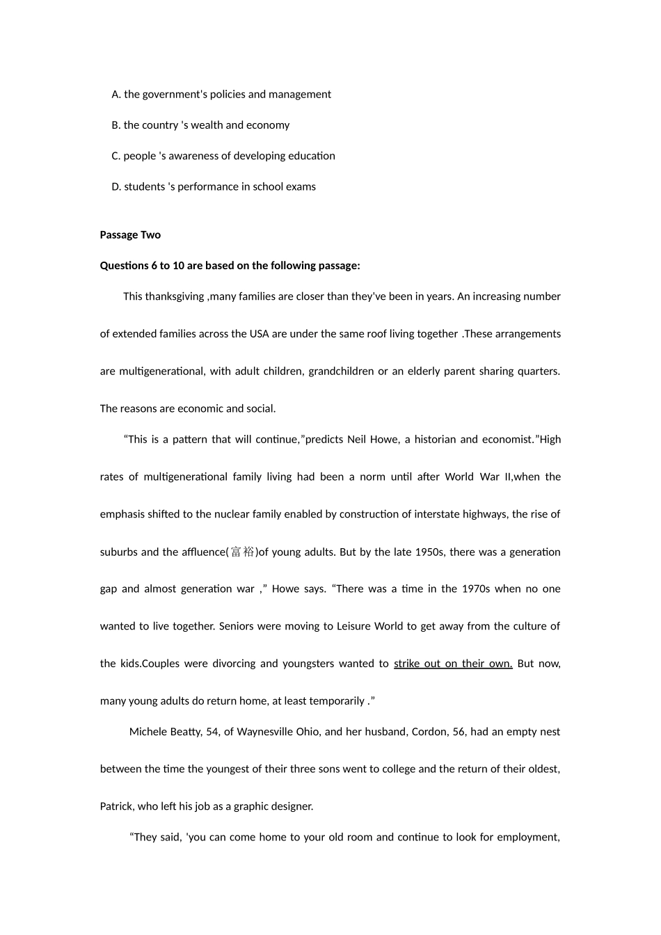 2025年创雅专升本1英语摸底试卷_第3页