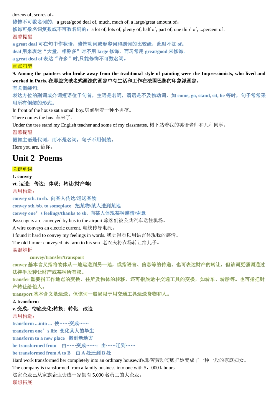2025年高中英语人教版选修6知识点汇总_第3页