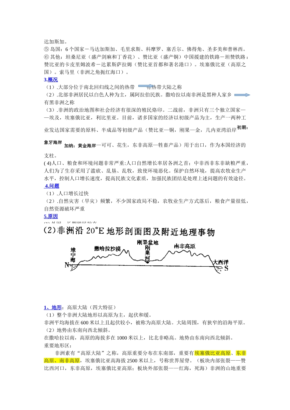 2025年区域地理非洲和埃及高中考点复习资料概要_第3页