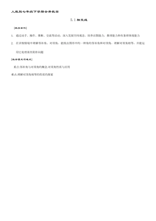 2025年人教版七年级数学下学期全册教案