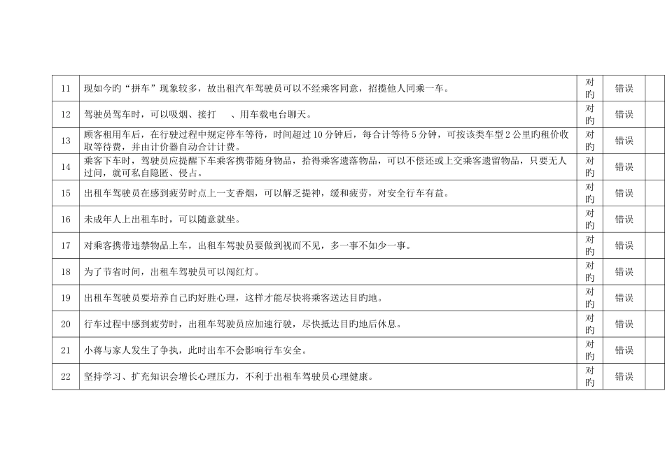 2025年出租汽车驾驶员从业资格考试复习题_第2页