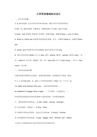 2025年全国小学生英语能力竞赛复习资料
