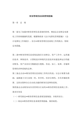 2025年财务管理信息系统管理制度