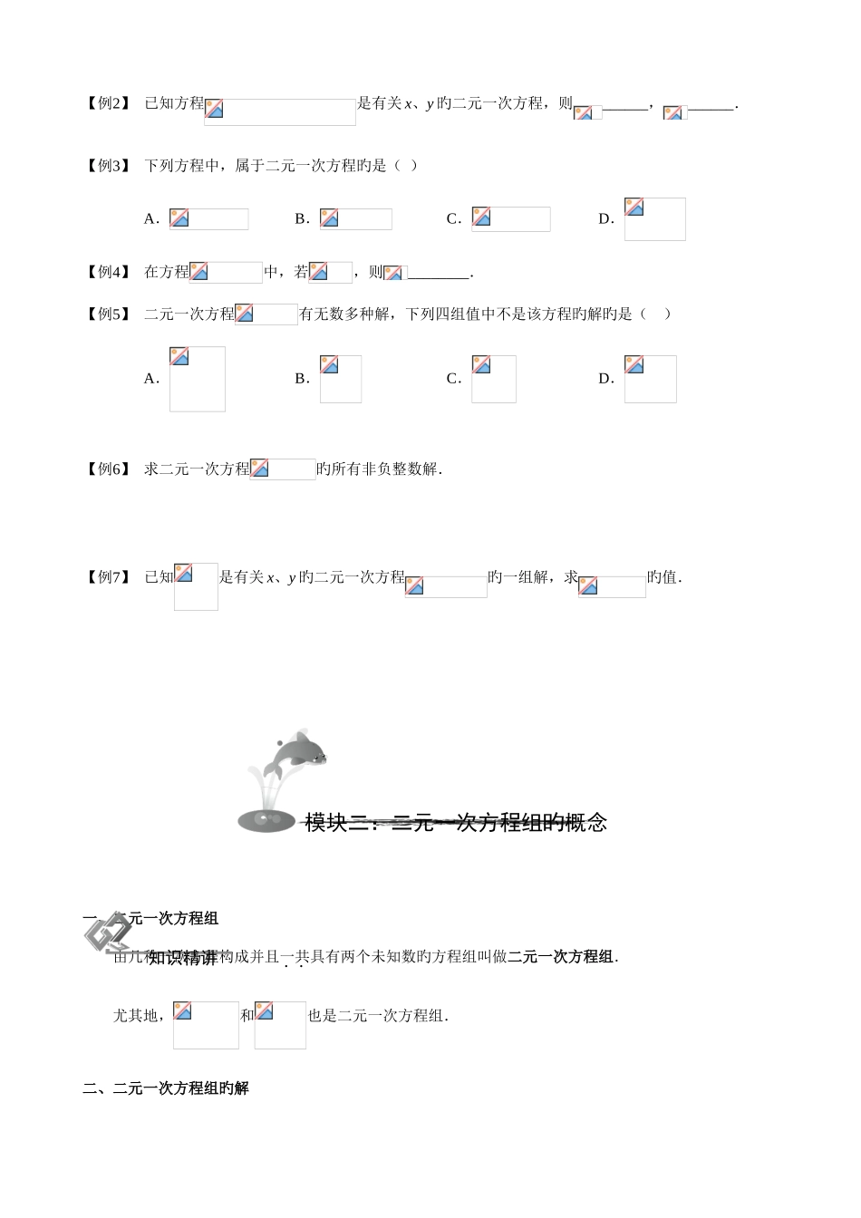 2025年初中数学二元一次方程组知识点习题_第2页