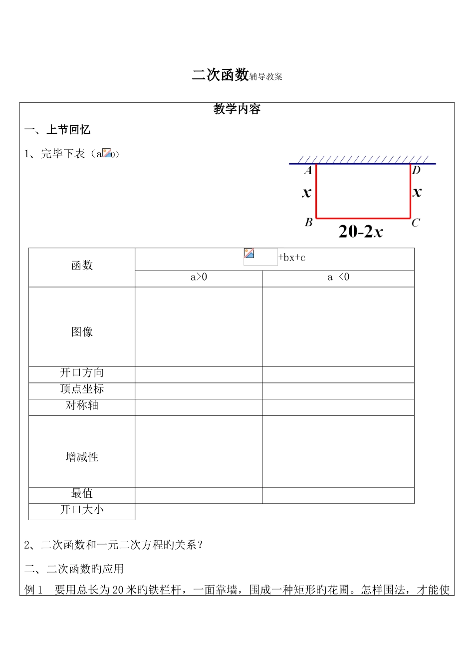 2025年初三数学二次函数知识点与练习题总结_第1页