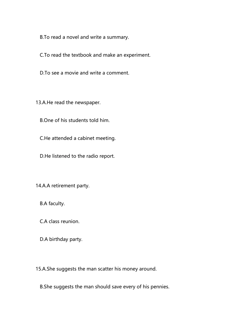 2025年大学英语六级预测试卷听力ModelTest_第3页