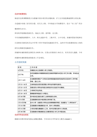 2025年北京市小升初政策变化