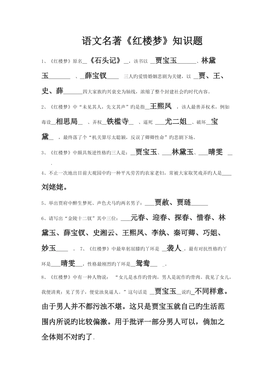 2025年名著红楼梦知识点_第1页