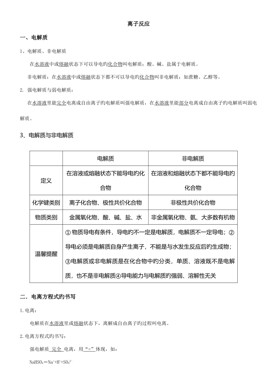 2025年离子反应知识点加习题讲解_第1页