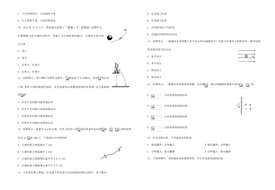 2025年盐城学业水平测试模拟卷_第2页