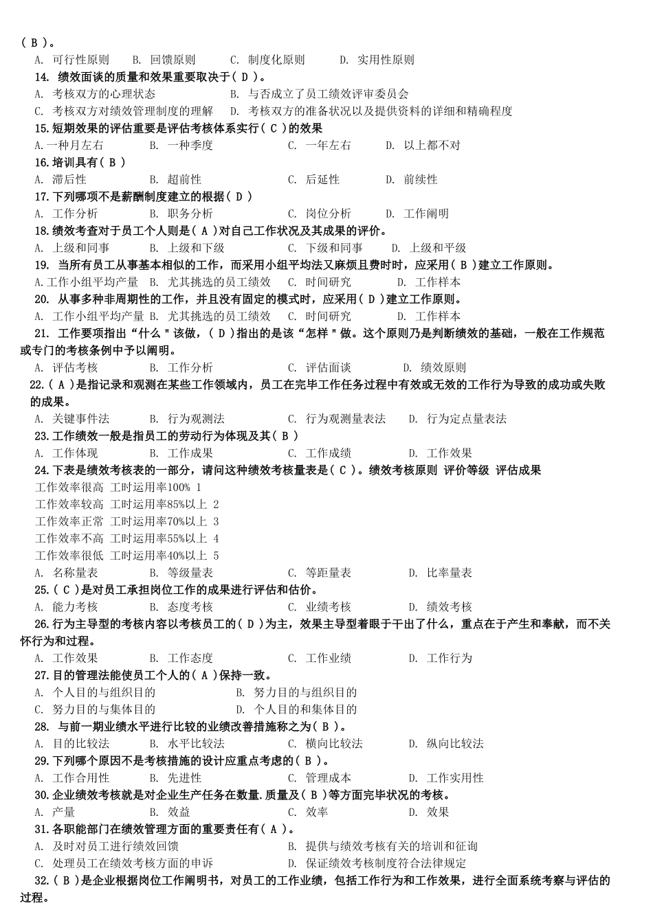 2025年绩效管理试题库_第2页