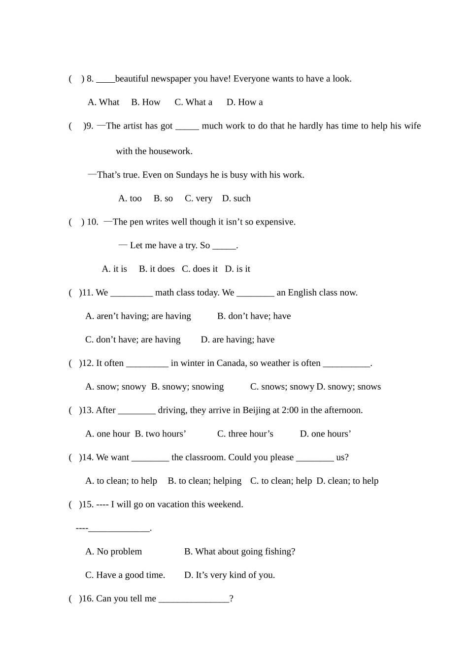 2025年名校小升初选拔英语试题_第2页