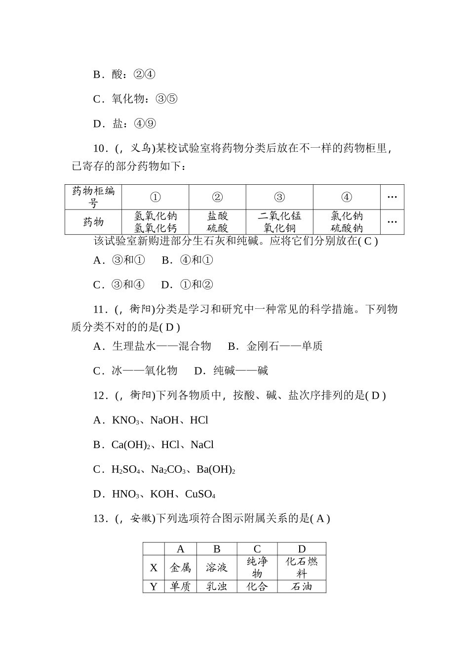 2025年九年级化学专题考点跟踪突破检测题_第3页