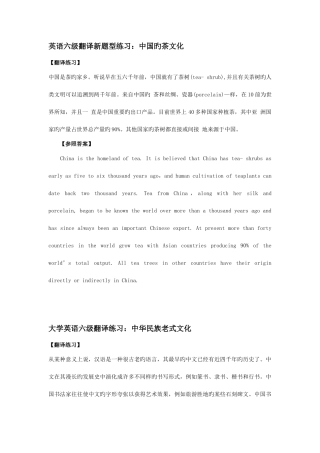 2025年英语六级翻译新题型练习