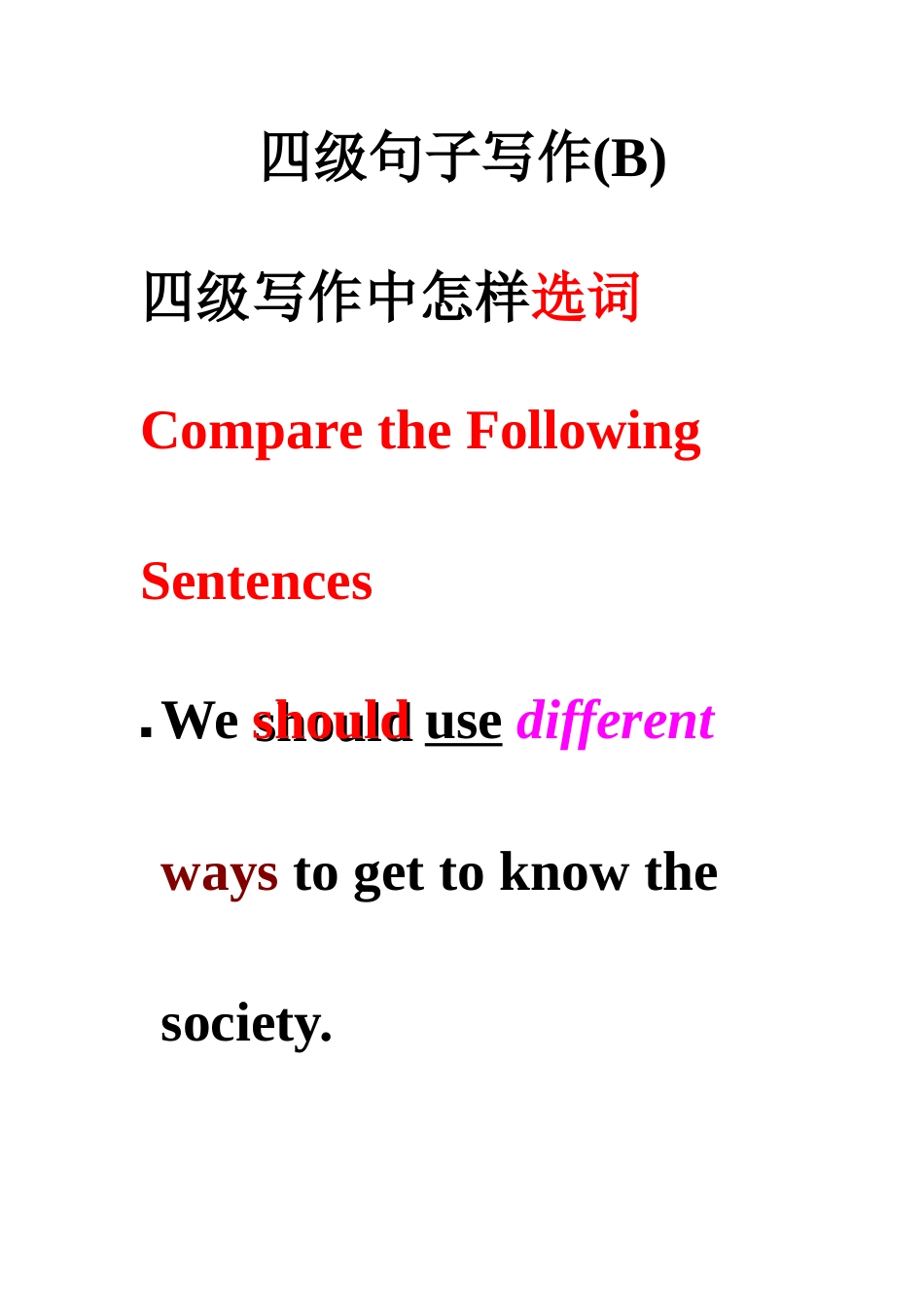 2025年四级句子写作_第1页