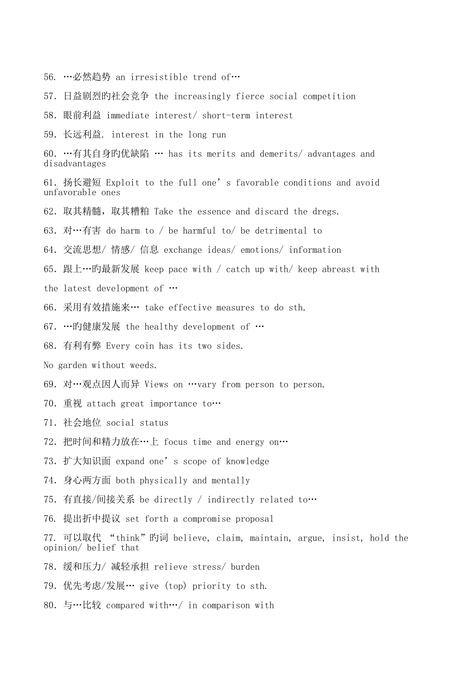 2025年四六级英语写作中使用次数最高的词语搭配_第3页