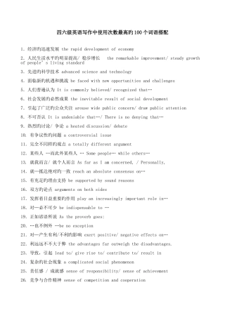2025年四六级英语写作中使用次数最高的词语搭配