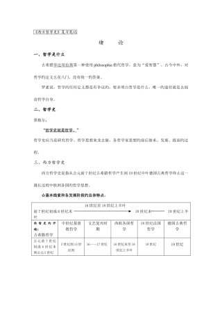 2025年西方哲学史复习笔记