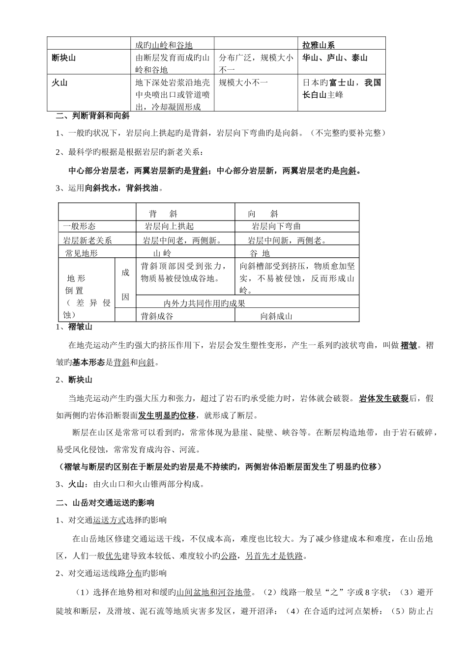 2025年地表形态的塑造知识点及试题_第3页