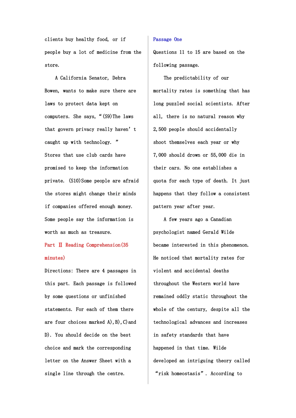 2025年大学英语四级模拟试题1irectionsInthissectionyouwillhea_第3页