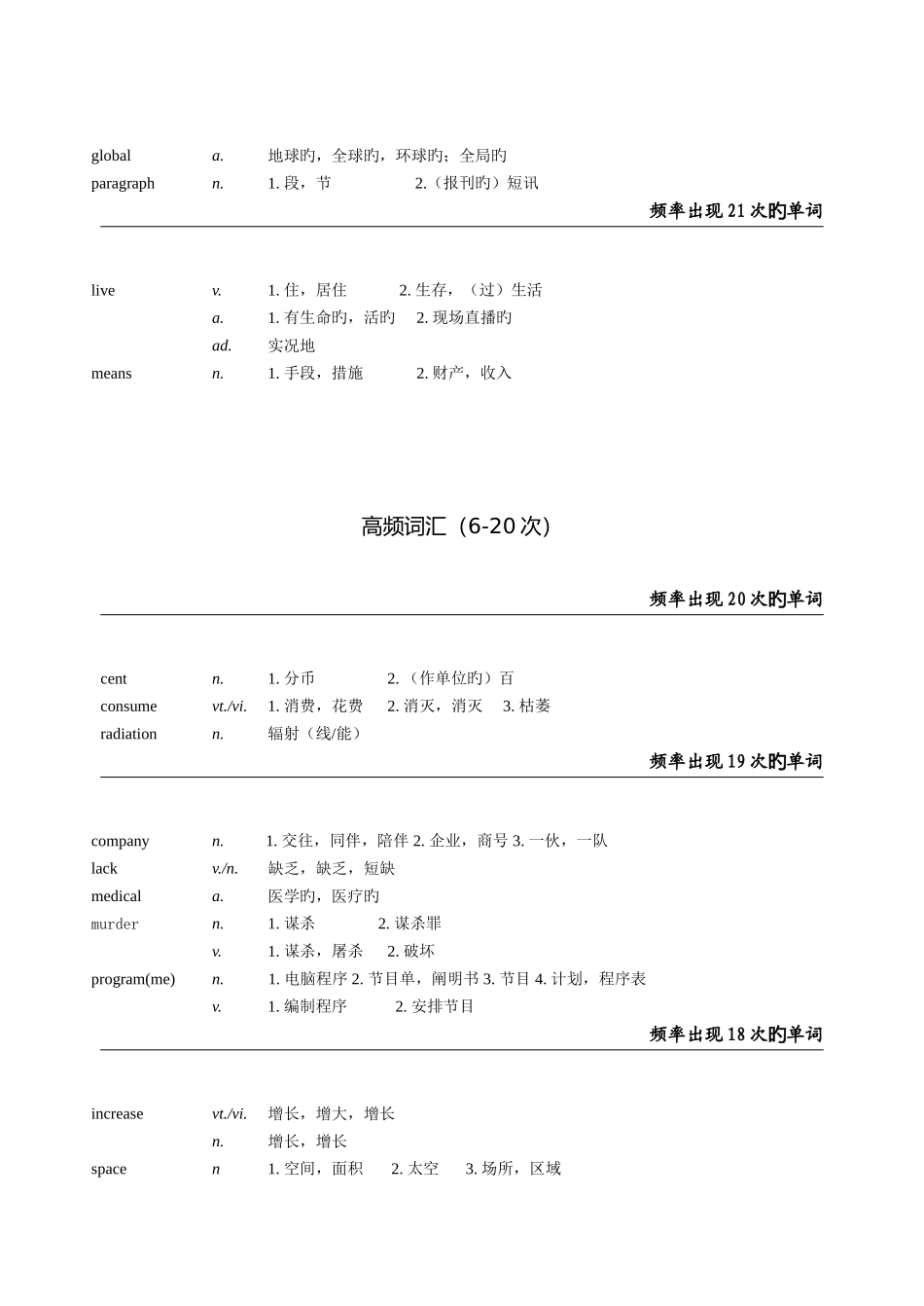 2025年同等学力历年阅读理解超高频词汇_第2页