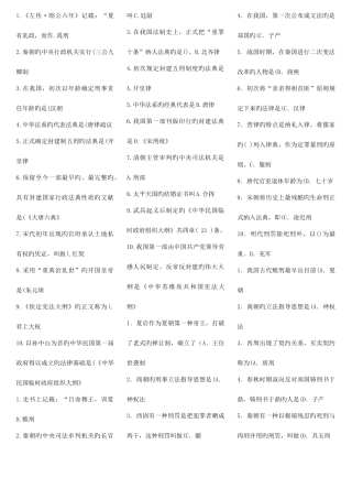 2025年电大中国法制史精简
