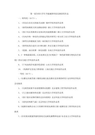 2025年第一届全国大学生节能减排科技竞赛获奖作品