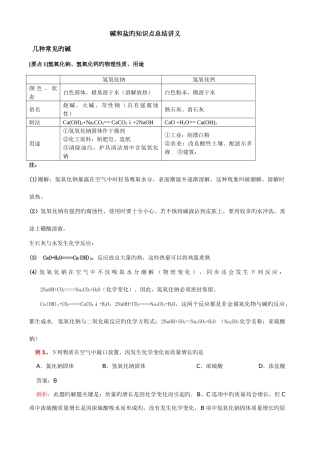 2025年碱的知识点总结讲义