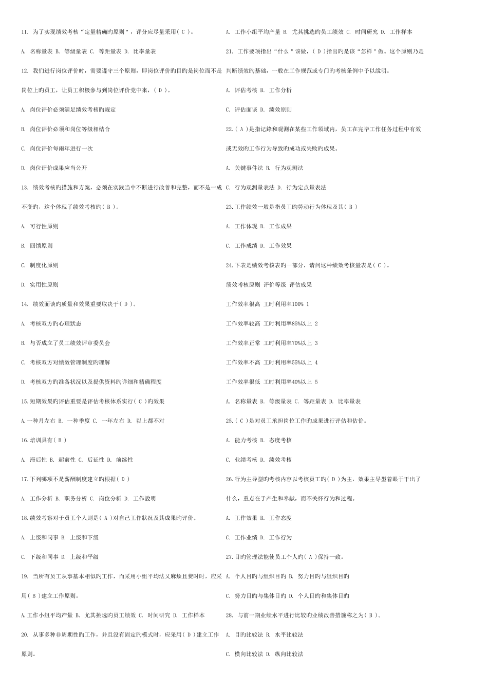 2025年绩效管理试题库汇总_第2页