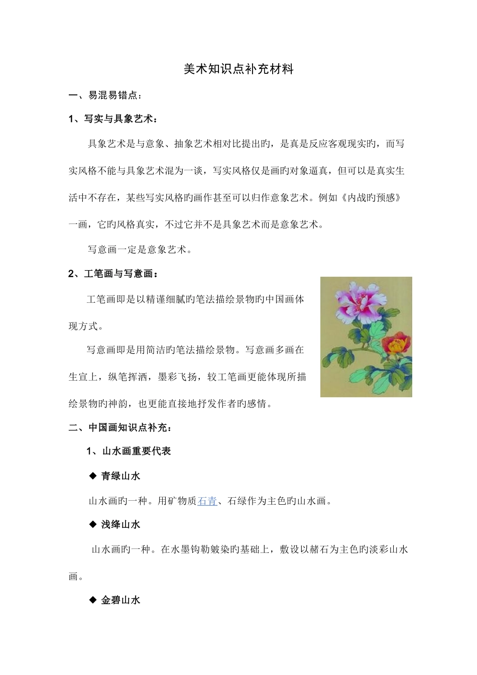 2025年美术知识点补充材料_第1页