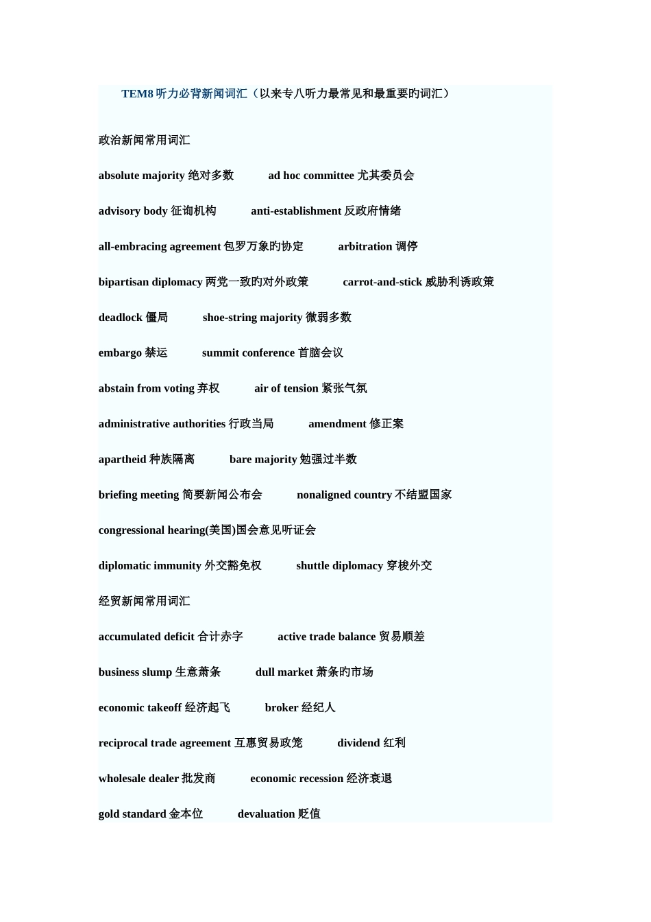 2025年英语专八听力常见词汇_第1页
