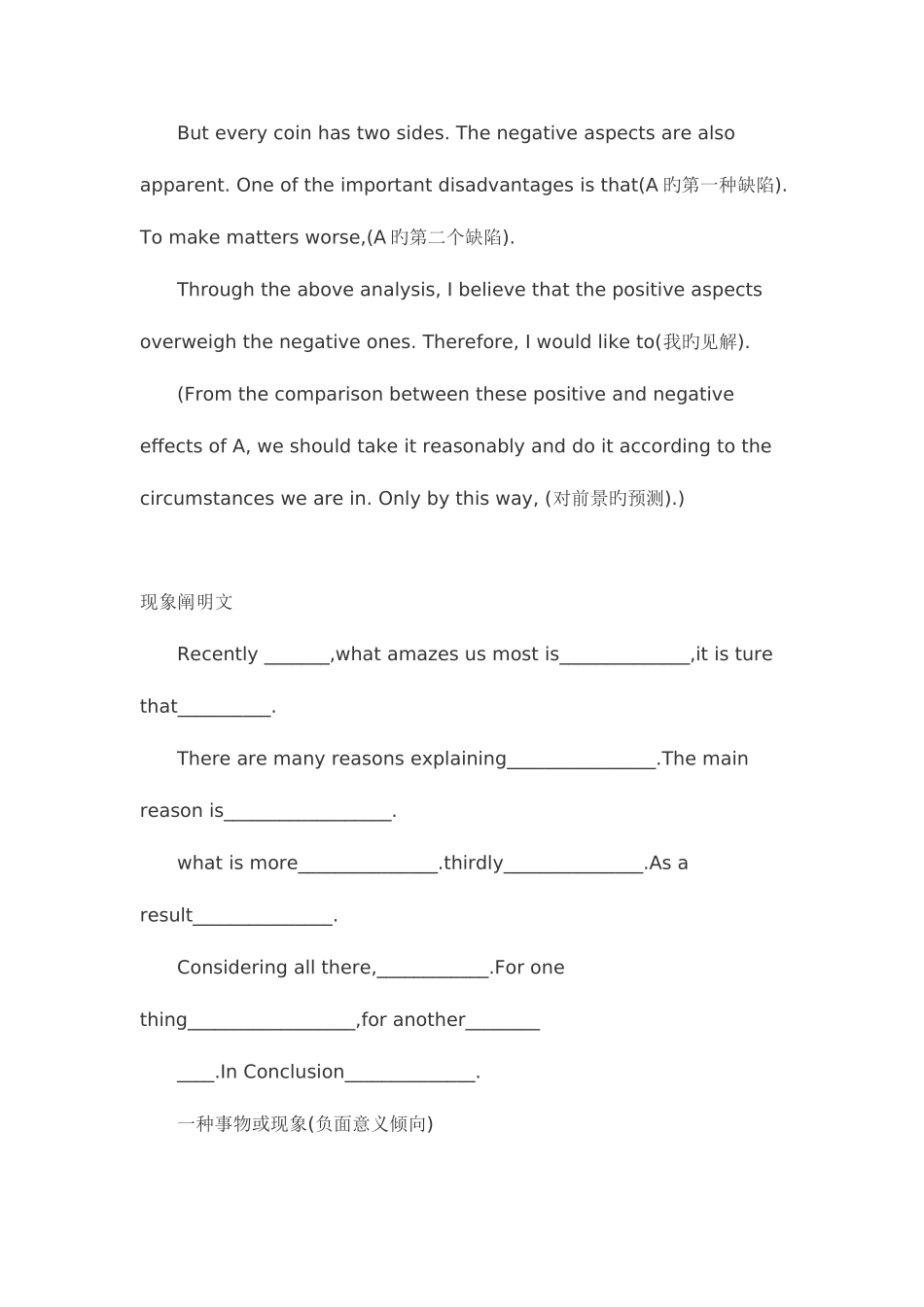 2025年英语四级写作冲分精华作文模板大全_第3页