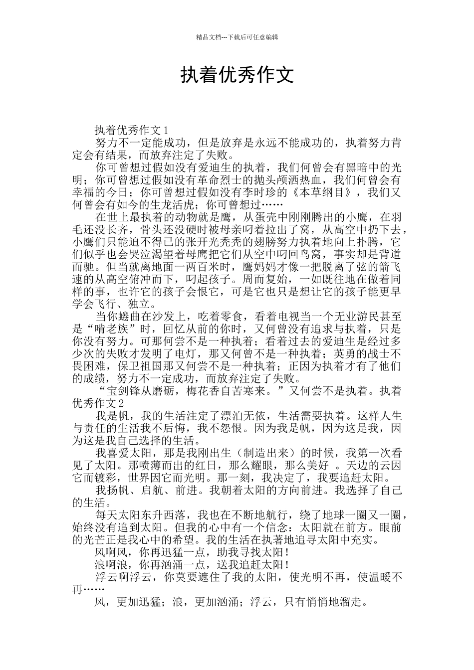 执着优秀作文_第1页