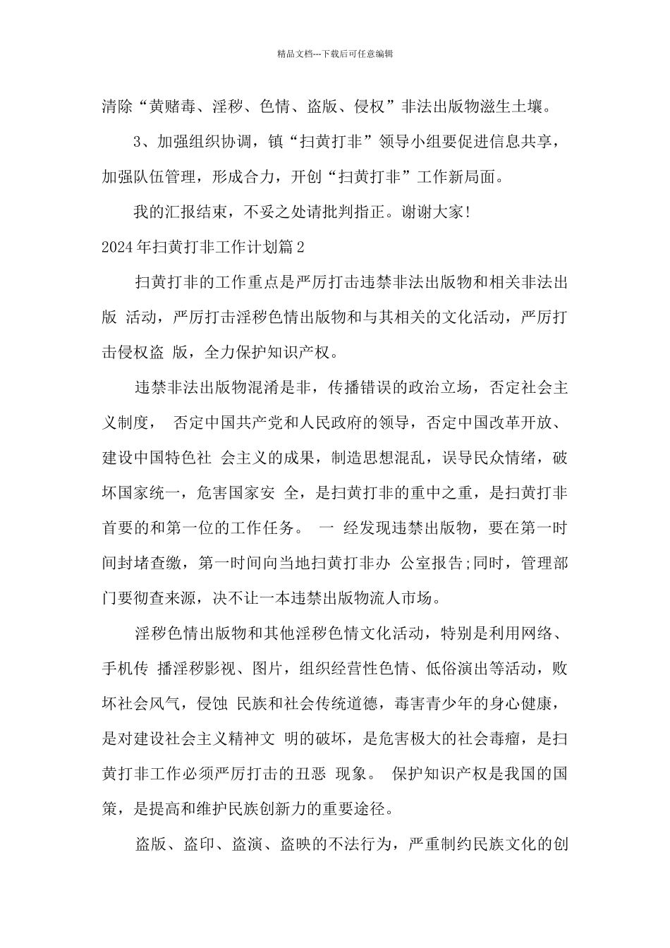 扫黄打非工作计划2024精选8篇_第3页