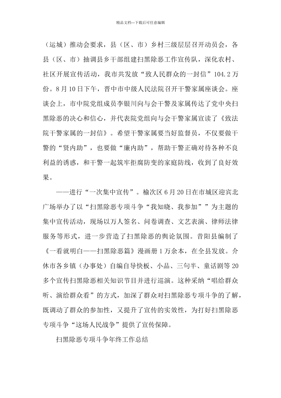 扫黑除恶专项斗争年终工作总结_第3页