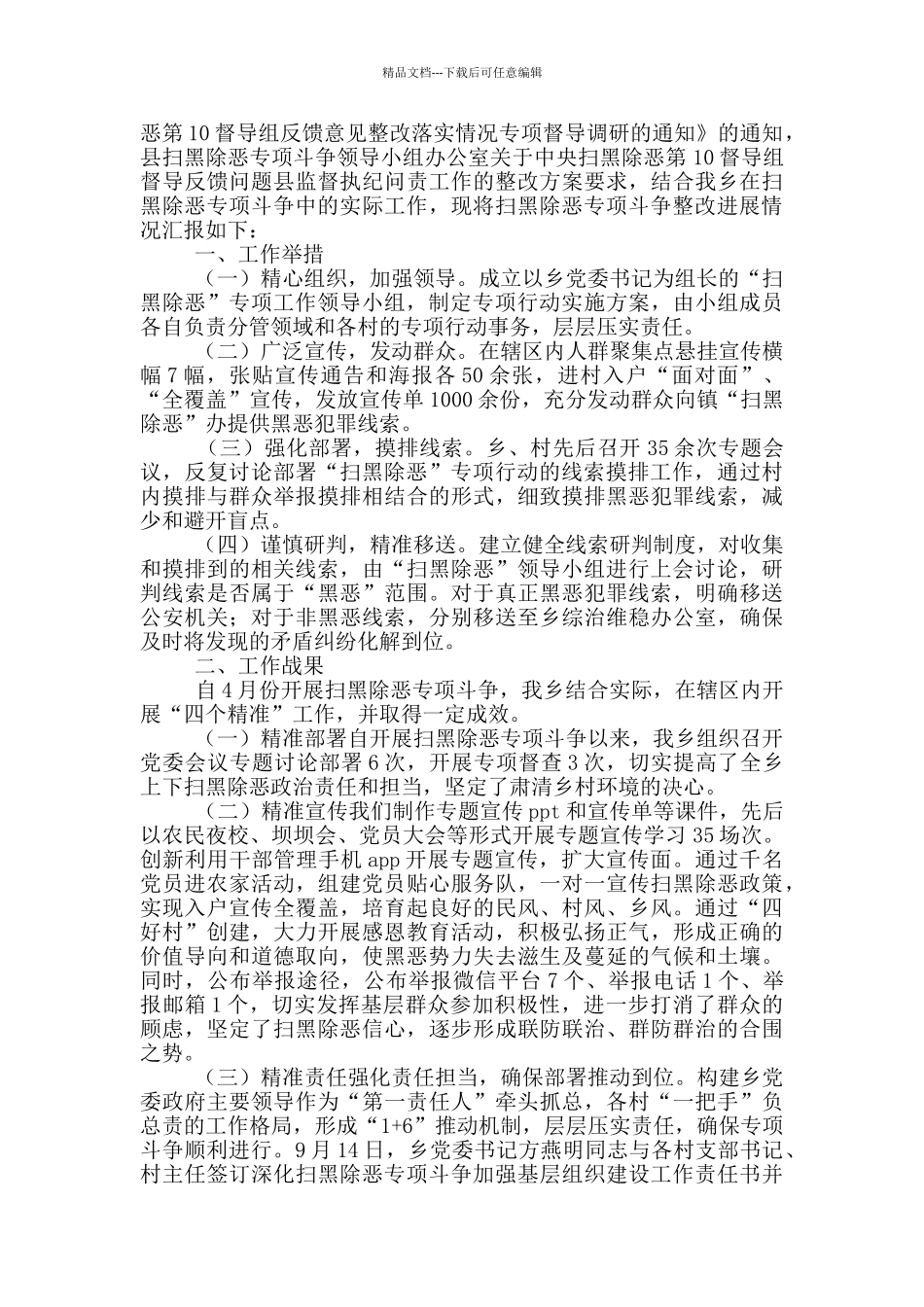 扫黑除恶专项斗争整改报告工作情况总结范文2篇_第3页