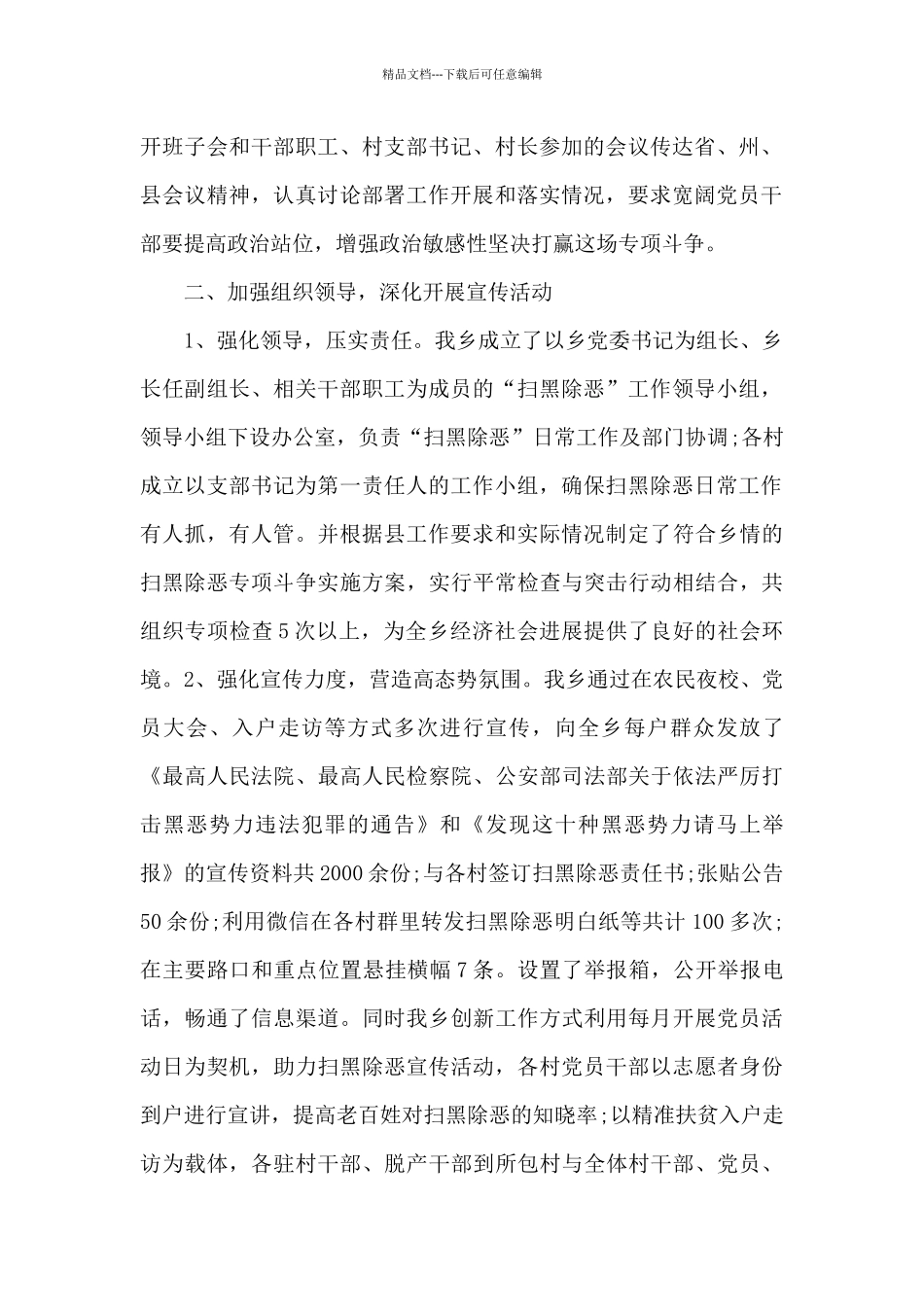 扫黑除恶整改落实情况工作报告2024_第2页