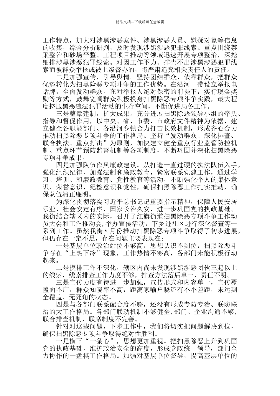 扫黑除恶工作总结精选5篇_第3页