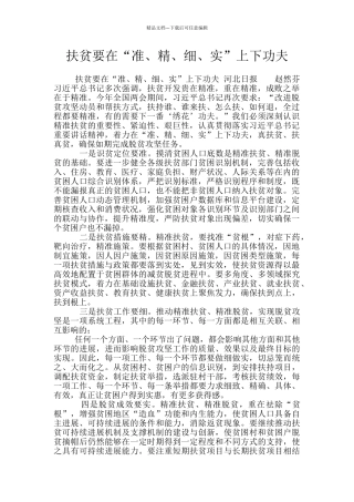 扶贫要在“准、精、细、实”上下功夫