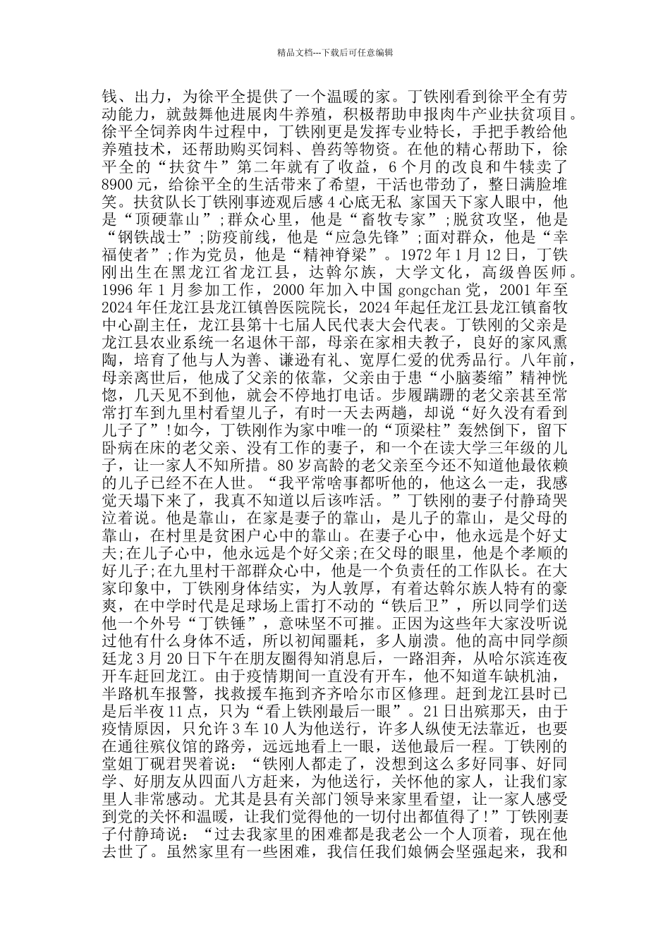 扶贫队长丁铁刚事迹观后感5篇_第3页