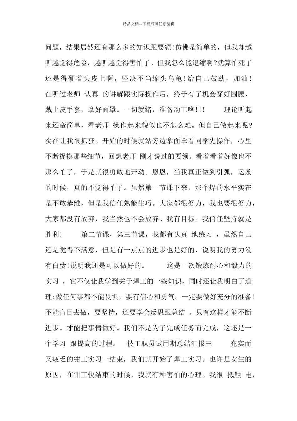 技工职员试用期总结汇报_第3页