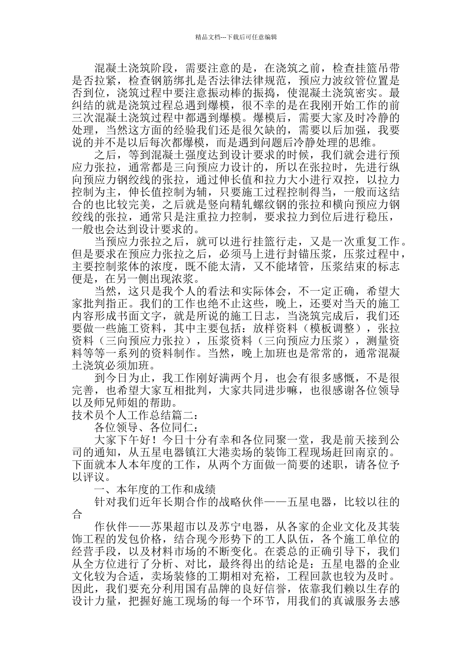 技术员个人2024工作总结_第2页