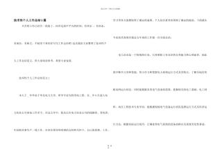 技术性个人工作总结5篇