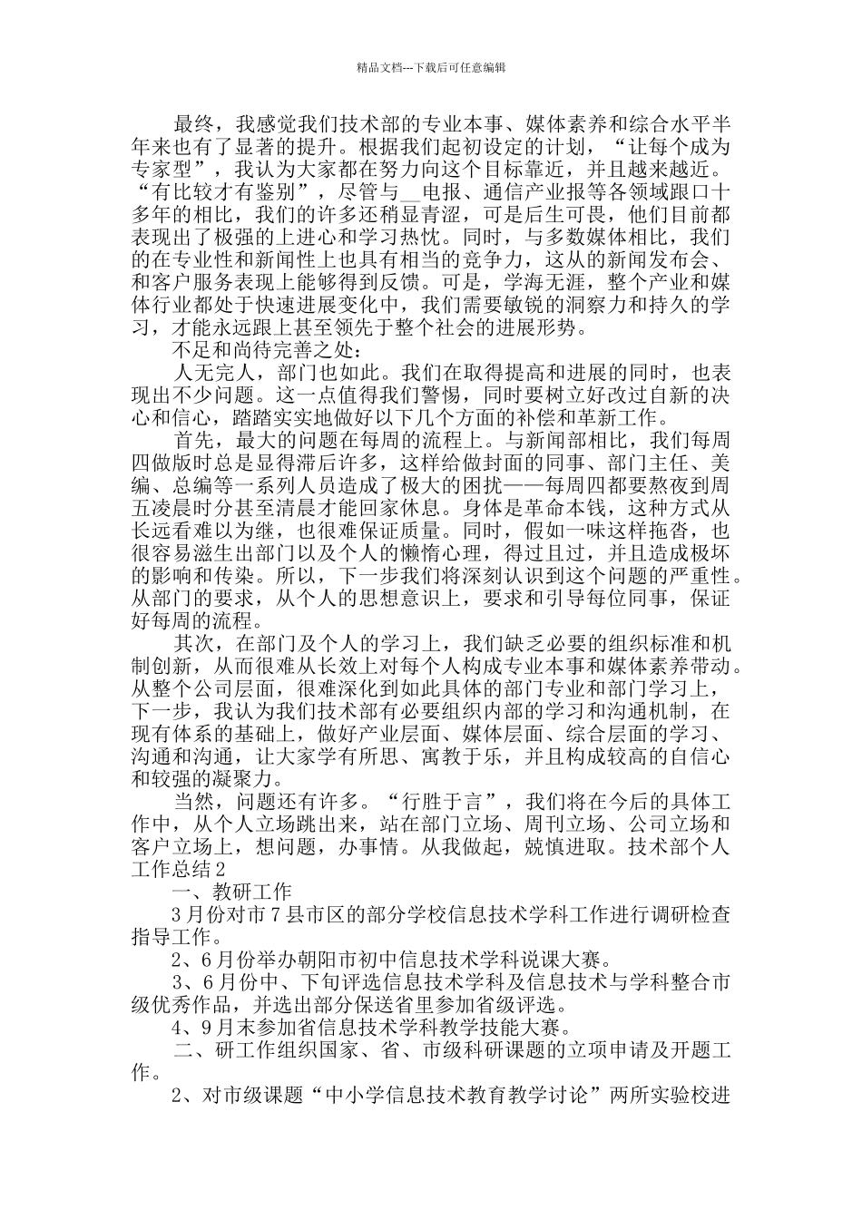 技术部个人工作总结_第2页